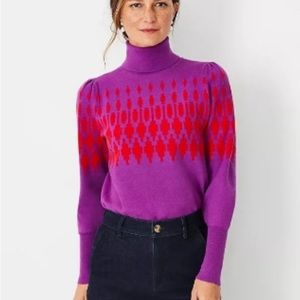 NWT.  Ann Taylor fair isle turtleneck sweater, XS